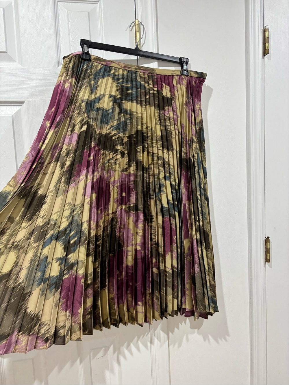 NWT Lauren Ralph Lauren Pleated Satin Charmeuse Midi Skirt Size 16 $225 - Picture 6 of 11